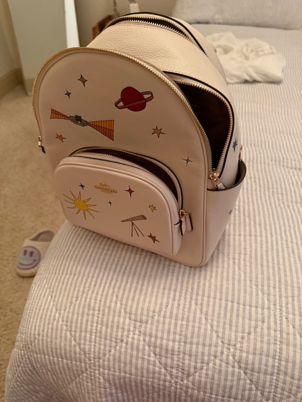 Coach Ivory Space Motif Mini Backpack with Colorful Accents - Picture 6 of 8